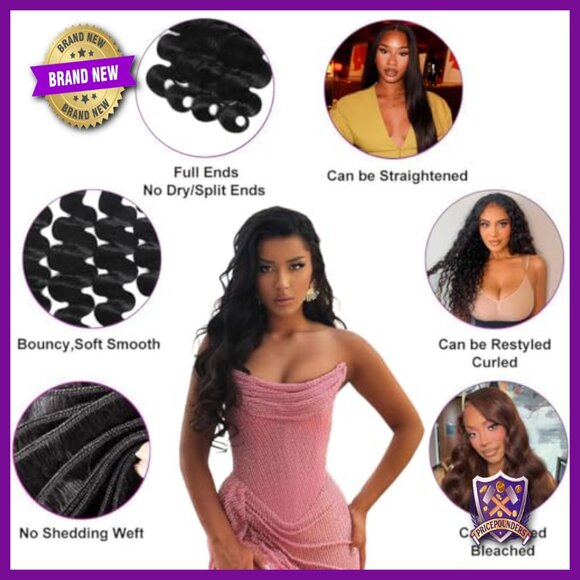 Raw Human Hair Extensions Body Wave 4 Bundles 20-26 Inch Virgin Hair